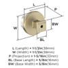 Amerock, Glacio, 1 1/2" (38mm) Premium Round Knob, Clear with Golden Champagne - technical
