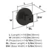 Amerock, Glacio, 1 1/2" (38mm) Premium Round Knob, Clear with Black Bronze - technical