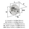 Amerock, Glacio, 1 1/2" (38mm) Premium Round Knob, Clear with Polished Chrome - technical