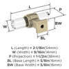Amerock, Glacio, 2 1/8" Pull Knob, Clear with Golden Champagne - technical