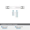 Amerock, Westerly, 3" Straight Pull, Polished Chrome - included hardware