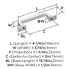 Amerock, Westerly, 3" Straight Pull, Polished Chrome - technical