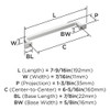 Amerock, Westerly, 6 5/16" (160mm) Straight Pull, Polished Chrome - technical
