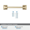 Amerock, Exceed, 3 3/4" (96mm) Straight Pull, Golden Champagne - included hardware