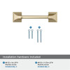 Amerock, Exceed, 3" (76mm) Straight Pull, Golden Champagne - included hardware