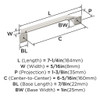 Amerock, Exceed, 6 5/16" (160mm) Straight Pull, Polished Nickel - technical