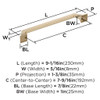 Amerock, Exceed, 7 9/16" (192mm) Straight Pull, Golden Champagne - technical