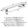 Amerock, Exceed, 7 9/16" (192mm) Straight Pull, Satin Nickel - technical