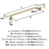 Amerock, Exceed, 10 1/16" (256mm) Straight Pull, Golden Champagne - technical