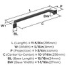 Amerock, Exceed, 10 1/16" (256mm) Straight Pull, Matte Black - technical