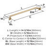 Amerock, Exceed, 12 5/8" (320mm) Straight Pull, Golden Champagne - technical