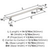 Amerock, Exceed, 12 5/8" (320mm) Straight Pull, Polished Nickel - technical