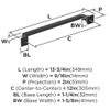 Amerock, Exceed, 12" (305mm) Straight Appliance Pull, Matte Black - technical