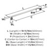 Amerock, Exceed, 18" Straight Appliance Pull, Polished Chrome - technical