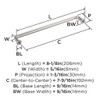 Amerock, Factor, 7 9/16" (192mm) Straight Pull, Polished Nickel - technical