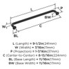Amerock, Factor, 8 13/16" (224mm) Straight Pull, Matte Black - technical