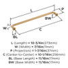 Amerock, Factor, 10 1/16" (256mm) Straight Pull, Champagne Bronze - technical