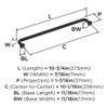 Amerock, Factor, 10 1/16" (256mm) Straight Pull, Matte Black - technical