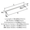 Amerock, Factor, 10 1/16" (256mm) Straight Pull, Polished Chrome - technical