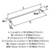 Amerock, Factor, 10 1/16" (256mm) Straight Pull, Satin Nickel - technical