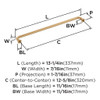Amerock, Factor, 12 5/8" (320mm) Straight Pull, Champagne Bronze - technical