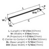 Amerock, Factor, 12 5/8" (320mm) Straight Pull, Matte Black - technical