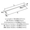 Amerock, Factor, 12 5/8" (320mm) Straight Pull, Polished Chrome - technical