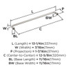 Amerock, Factor, 12 5/8" (320mm) Straight Pull, Polished Nickel - technical