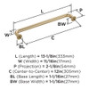 Amerock, Factor, 12" (305mm) Straight Appliance Pull, Golden Champagne - technical