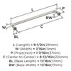 Amerock, Factor, 8 13/16" (224mm) Straight Pull, Polished Nickel - technical