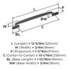 Amerock, Highland Ridge, 10 1/16" (256mm) Straight Pull, Black Bronze - technical