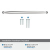 Amerock, Kane, 12 5/8" (320mm) Straight Pull, Polished Chrome - included hardware