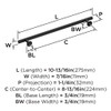 Amerock, Radius, 8 13/16" (224mm) Bar Pull, Matte Black - technical