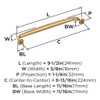 Amerock, Renown, 8 13/16" (224mm) Curved Pull, Champagne Bronze - technical