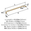 Amerock, Renown, 12 5/8" (320mm) Curved Pull, Golden Champagne - technical