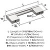 Amerock, Versa, 3" (76mm) Straight Pull, Polished Chrome - technical