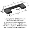 Amerock, Versa, 3" (76mm) Straight Pull, Matte Black - technical