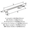Amerock, Versa, 7 9/16" (192mm) Straight Pull, Polished Chrome - technical