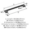 Amerock, Versa, 7 9/16" (192mm) Straight Pull, Matte Black - technical