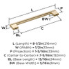 Amerock, Versa, 7 9/16" (192mm) Straight Pull, Golden Champagne - technical
