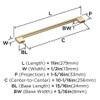Amerock, Versa, 10 1/16" (256mm) Straight Pull, Golden Champagne - technical