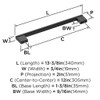 Amerock, Versa, 12" (305mm) Straight Appliance Pull, Matte Black - technical