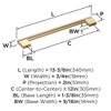Amerock, Versa, 12" (305mm) Straight Appliance Pull, Golden Champagne - technical