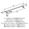 Amerock, Winsome, 10 1/16" (256mm) Bar Pull, Polished Chrome - technical