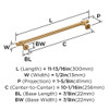 Amerock, Winsome, 10 1/16" (256mm) Bar Pull, Champagne Bronze - technical