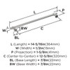 Amerock, Winsome, 12 5/8" (320mm) Bar Pull, Polished Chrome - technical