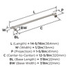 Amerock, Winsome, 12 5/8" (320mm) Bar Pull, Polished Nickel - technical