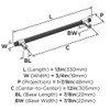 Amerock, Mergence, 12" (305mm) Bar Appliance Pull, Matte Black with Polished Chrome - technical