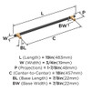 Amerock, Mergence, 18" Bar Appliance Pull, Matte Black with Champagne Bronze - technical