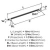 Amerock, Mergence, 18" Bar Appliance Pull, Matte Black with Polished Chrome - technical